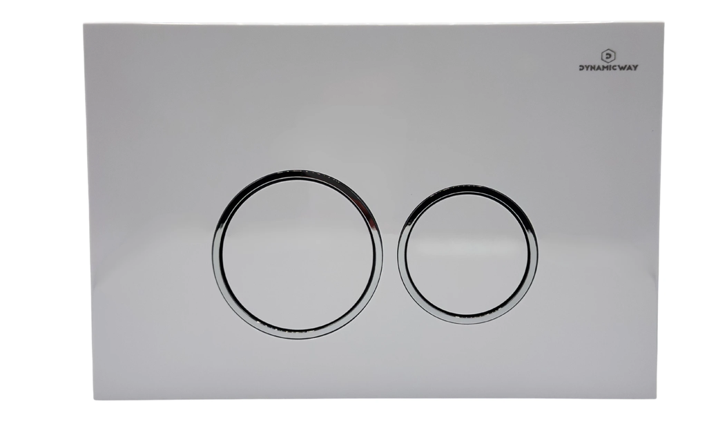 Bedieningspaneel toilet - circle - wit - ring chroom