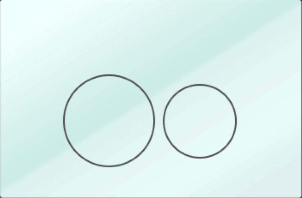 Bedieningspaneel toilet - circle - wit glas - ring chroom