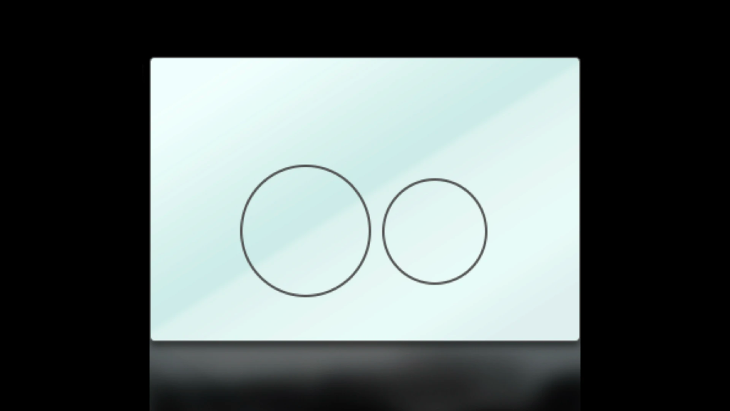 Bedieningspaneel toilet - circle - wit glas - ring chroom