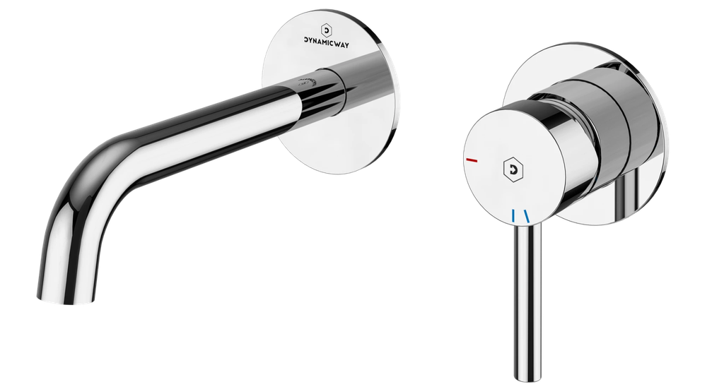 Wastafelkraan - inbouw - chroom - 190mm uitloop - coldstart