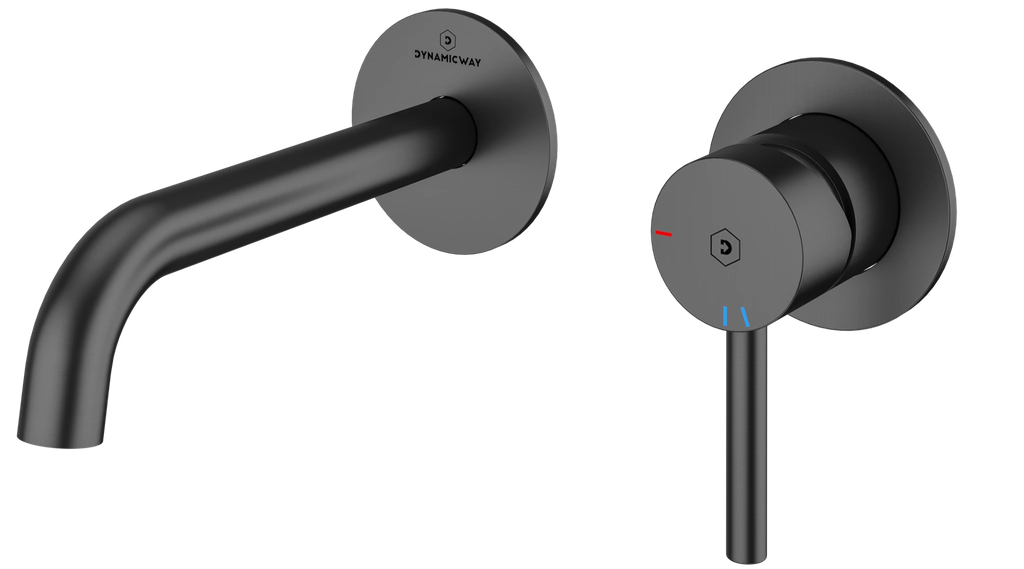 Wastafelkraan - inbouw - gunmetal - 190mm uitloop - coldstart