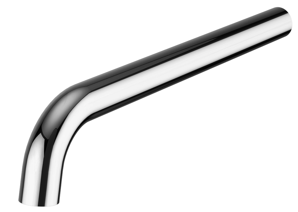 Uitloop tbv inbouw wastafelkraan - RVS - chroom - 240 mm