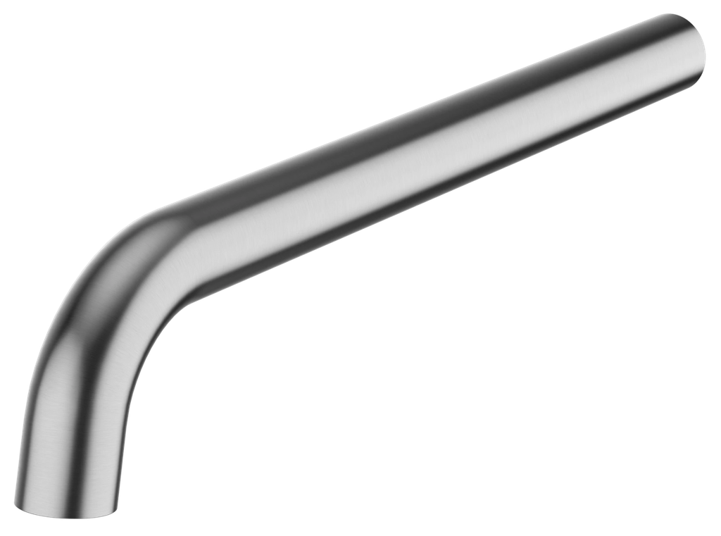 Uitloop tbv inbouw wastafelkraan - geborsteld RVS - 240 mm
