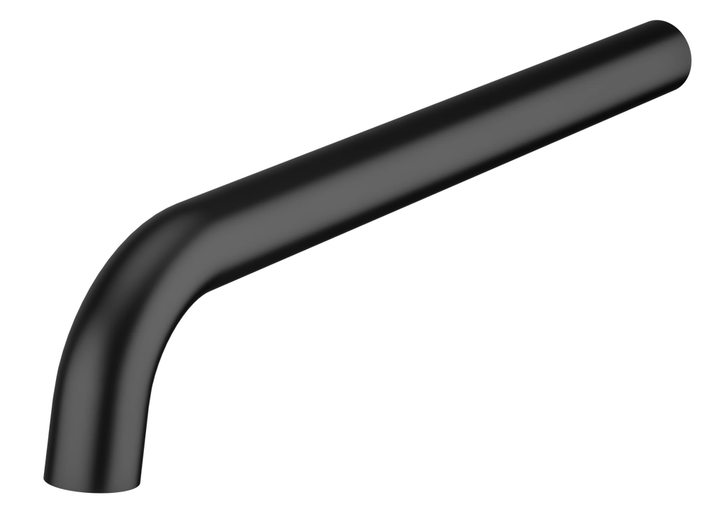 Uitloop tbv inbouw wastafelkraan - RVS - zwart - 240 mm