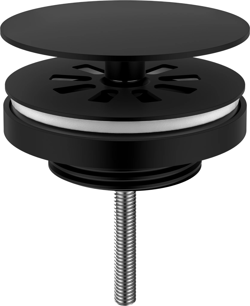 Fonteinafvoerplug - RVS - 5/4 - zwart