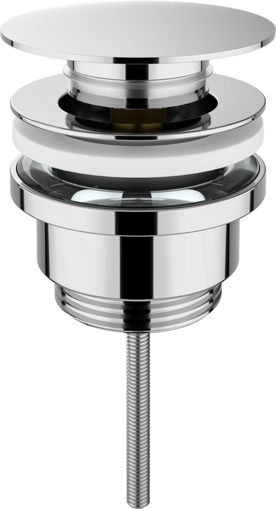 Wastafelafvoerplug  - clickwaste zonder overloop - chroom -  5/4"