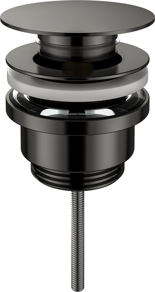 Wastafelafvoerplug  - clickwaste zonder overloop - gunmetal -  5/4"