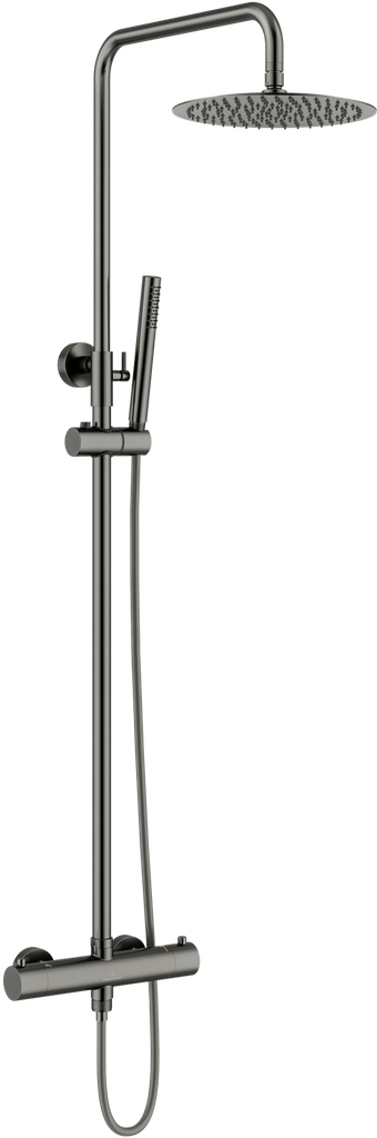Regendoucheset - cooltouch - gunmetal - 25cm - RVS