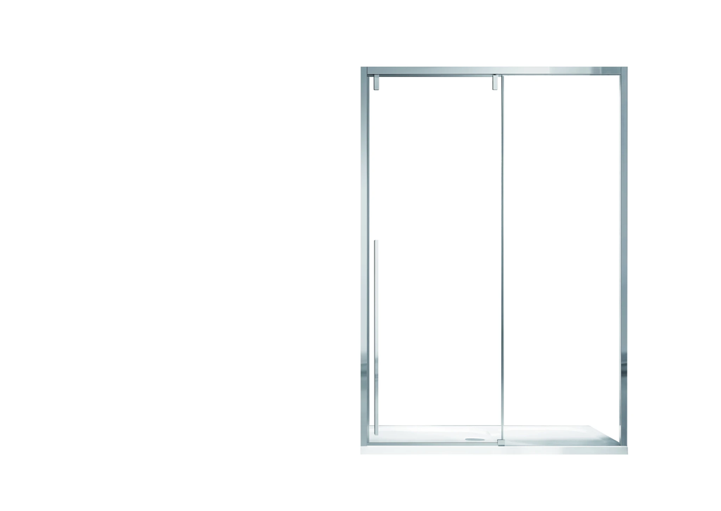 Douchewand - schuifdeur - chroom - 195x117-119 cm