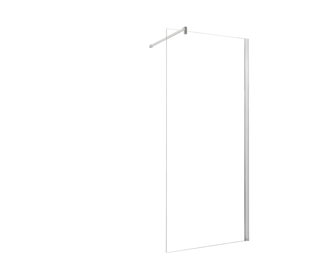 Douchewand Oceanus - chroom - incl. stabilisatiesteun (200x48-50 cm)